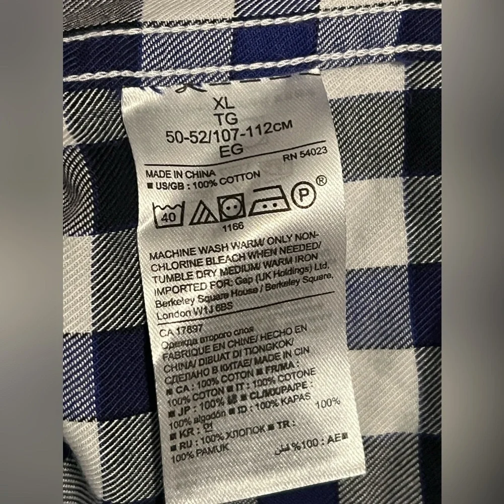 Banana Republic Men’s XL Flannel Camden Fit Button Up Shirt Plaid Blue X Large